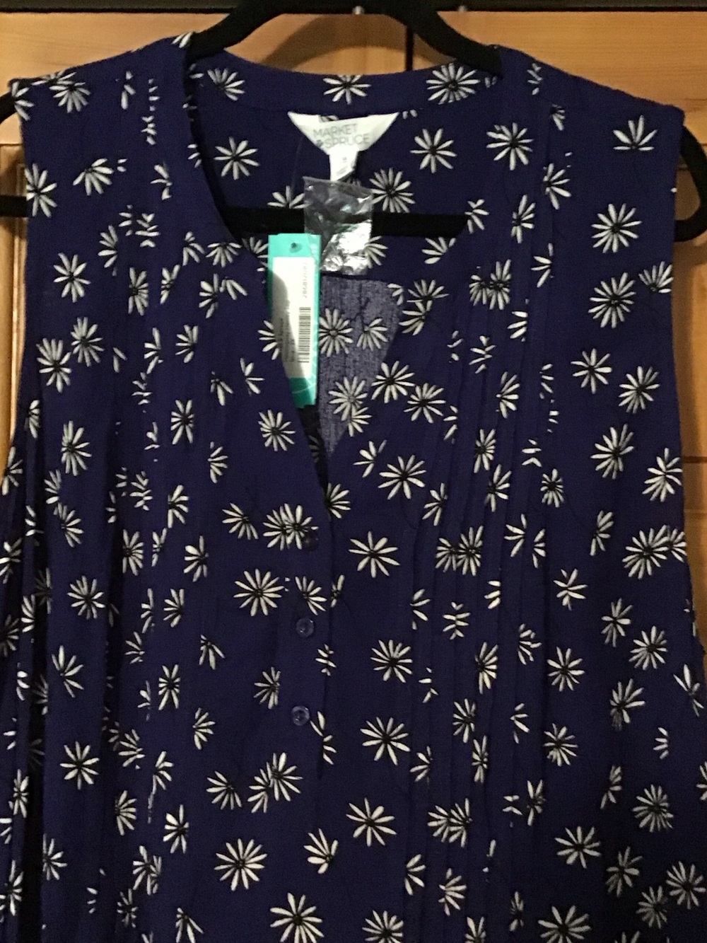 Market & Spruce Navy Blue Floral Print Tunic